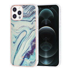 UNIQ Classic Case iPhone 12 Pro Max - Silikonhülle TPU - Marble Aquamarine