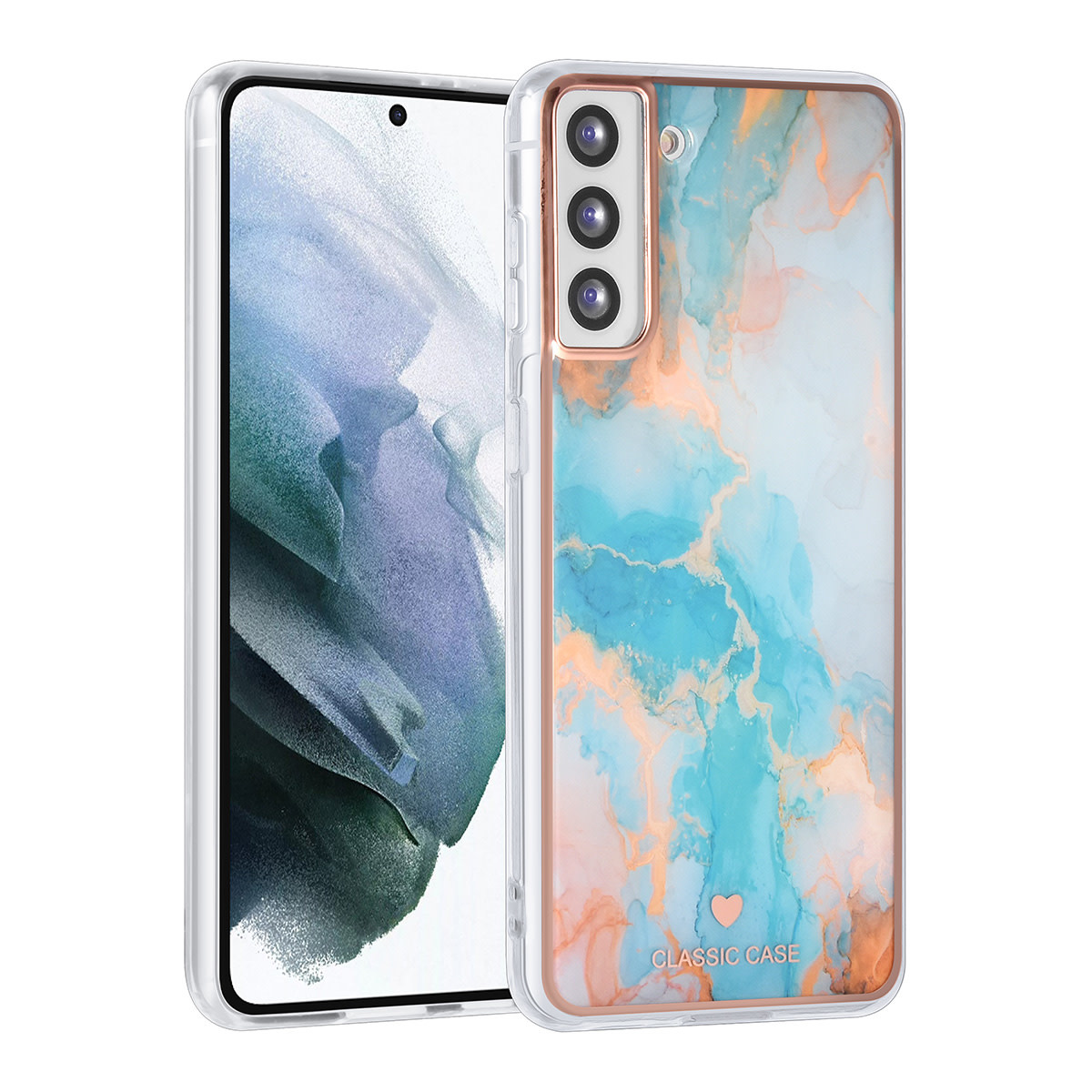 UNIQ Accessory UNIQ Classic Case Samsung Galaxy S21 Plus TPU Backcover hoesje - Marble Blue