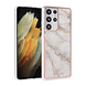UNIQ Accessory UNIQ Classic Case Samsung Galaxy S21 Ultra TPU Backcover hoesje - Marble White UNIQ Accessory UNIQ Classic Case Samsung Galaxy S21 Ultra TPU Backcover hoesje - Marble White
