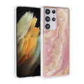 UNIQ Accessory UNIQ Classic Case Samsung Galaxy S21 Ultra TPU Backcover hoesje - Marble Pink