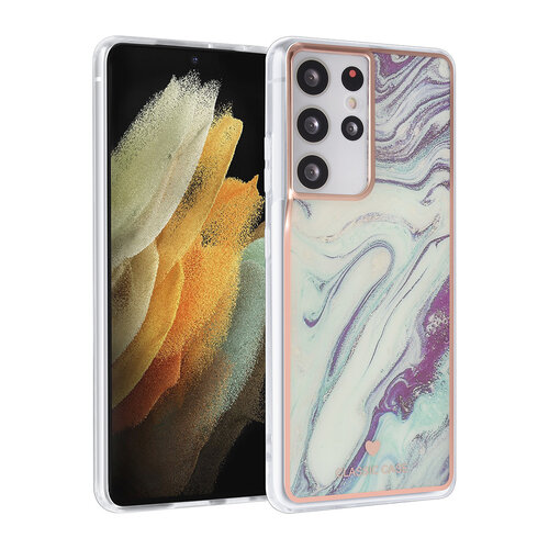 UNIQ Accessory UNIQ Classic Case Samsung Galaxy S21 Ultra TPU Backcover hoesje - Marble Aquamarine