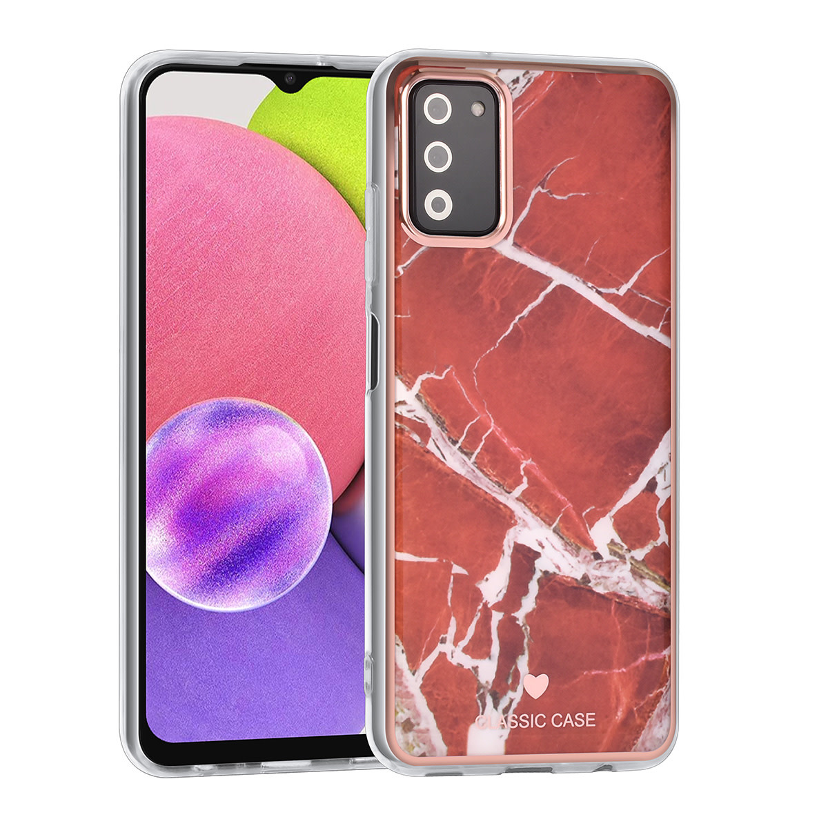 UNIQ Accessory UNIQ Classic Case Samsung Galaxy A03s TPU Backcover hoesje - Marble Red