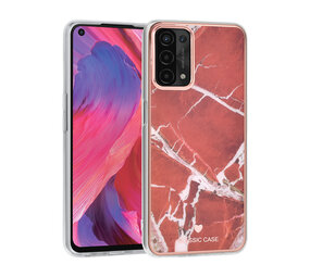 UNIQ Accessory UNIQ Classic Case Oppo A54 5G & A74 5G TPU Backcover hoesje - Marble Red UNIQ Accessory UNIQ Classic Case Oppo A54 5G & A74 5G TPU Backcover hoesje - Marble Red