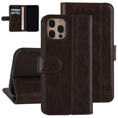 UNIQ Accessory iPhone 12 - 12 Pro Marron foncé Book type housse - Faux cuir