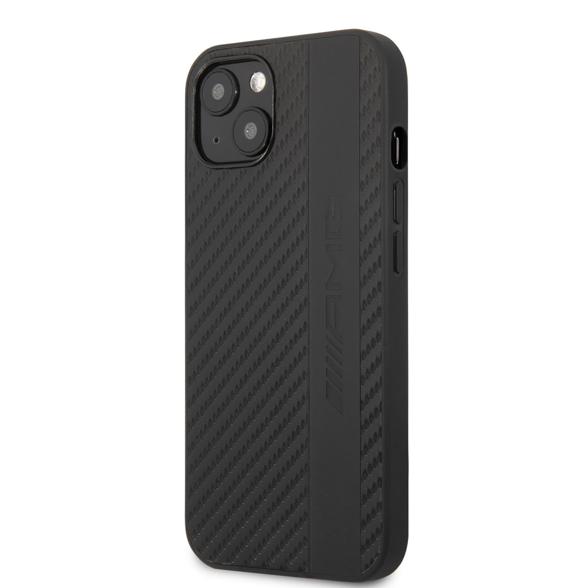 Mercedes-Benz AMG iPhone 13 Mini Hardcase Backcover hoesje - Grey Stripe - Embossed Logo - Zwart, foto 2 van 6
