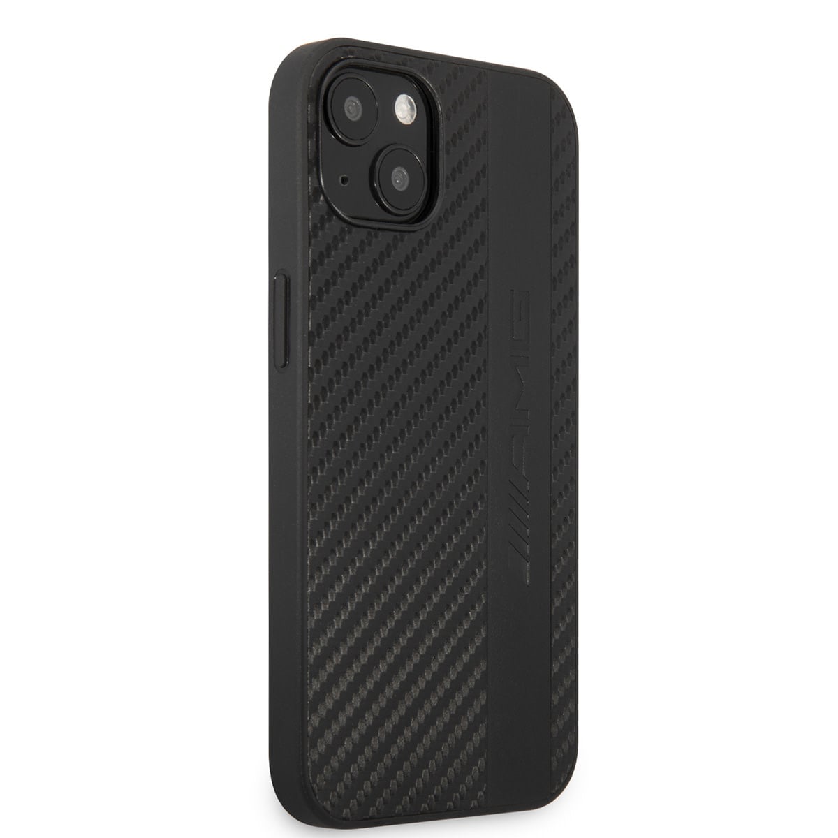 Mercedes-Benz AMG iPhone 13 Mini Hardcase Backcover hoesje - Grey Stripe - Embossed Logo - Zwart, foto 4 van 6