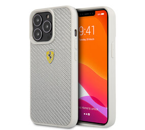 Ferrari Ferrari iPhone 13 Pro Hardcase Backcover hoesje - Metal Logo - Zilver Ferrari Ferrari iPhone 13 Pro Hardcase Backcover hoesje - Metal Logo - Zilver