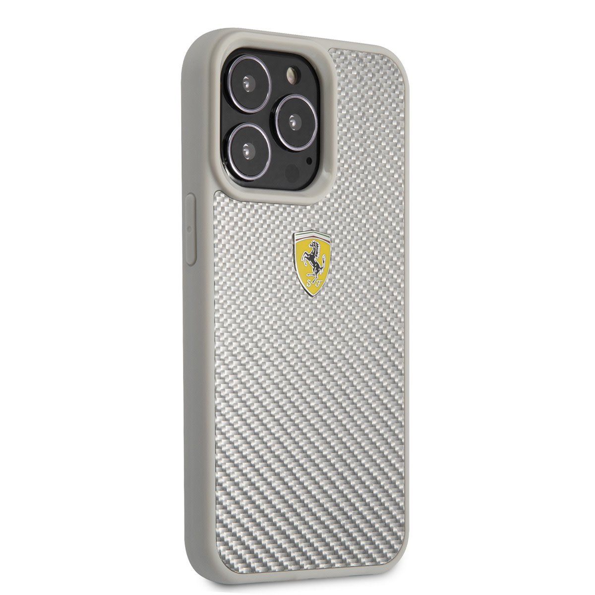 Ferrari Ferrari iPhone 13 Pro Hardcase Backcover hoesje - Metal Logo - Zilver, foto 4 van 6
