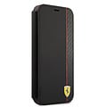 Ferrari Ferrari iPhone 13 Mini Book Case hoesje - Carbon Stripe - Zwart