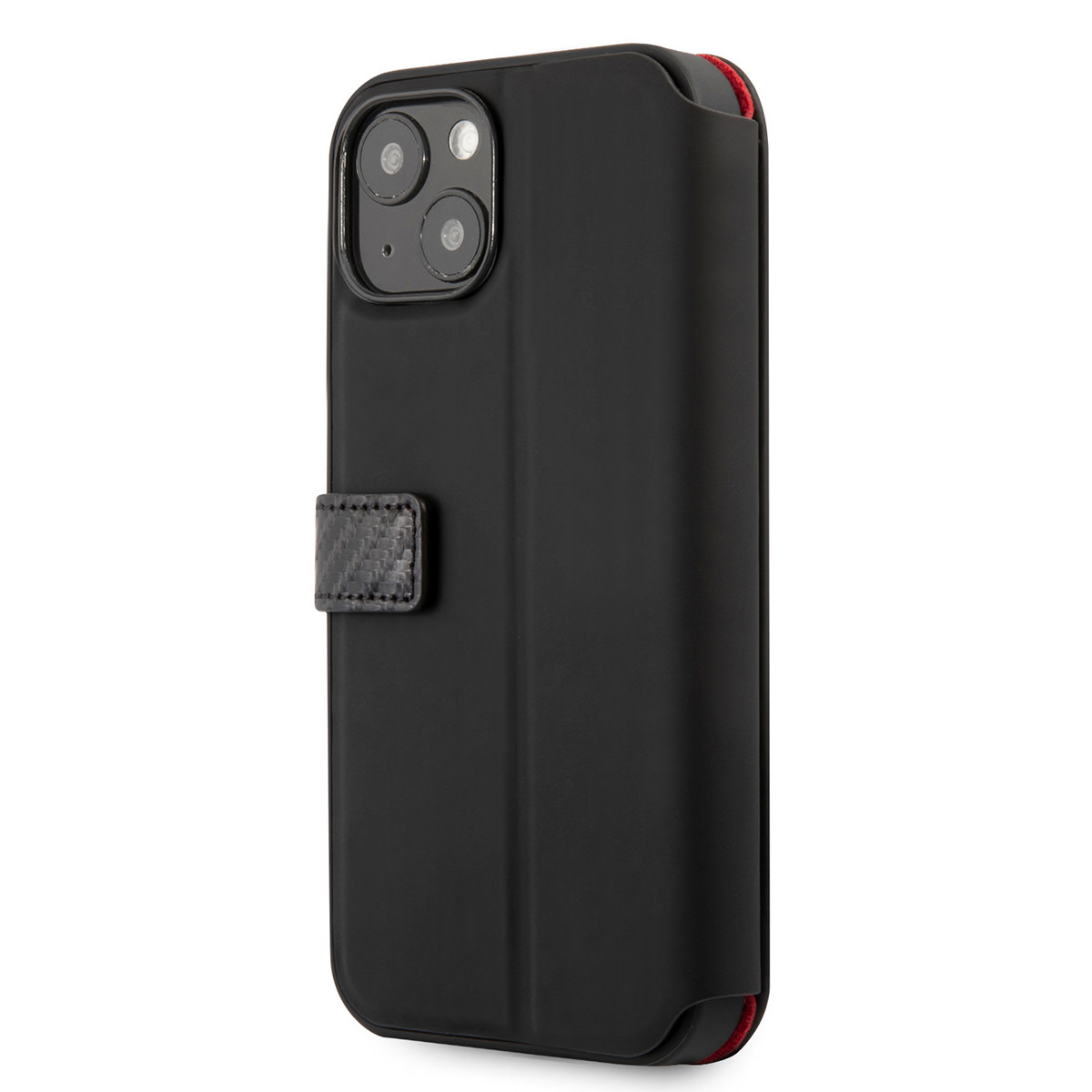 Ferrari Ferrari iPhone 13 Mini Book Case hoesje - Carbon Stripe - Zwart, foto 5 van 6