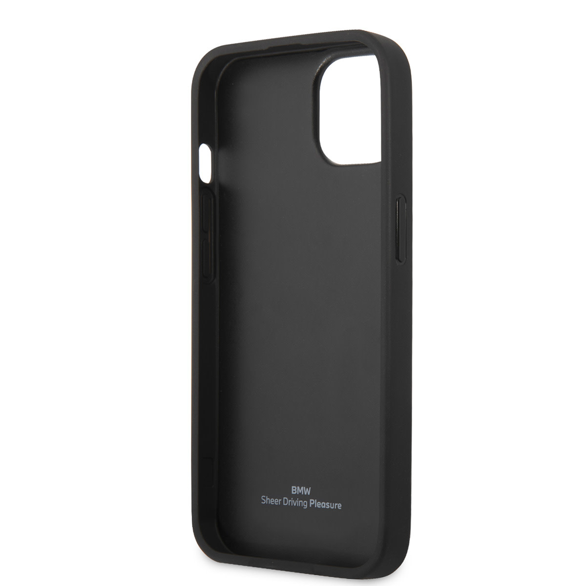 BMW BMW iPhone 13 Mini Hardcase Backcover hoesje - Perforated Deboss Lines - Beige, foto 5 van 6
