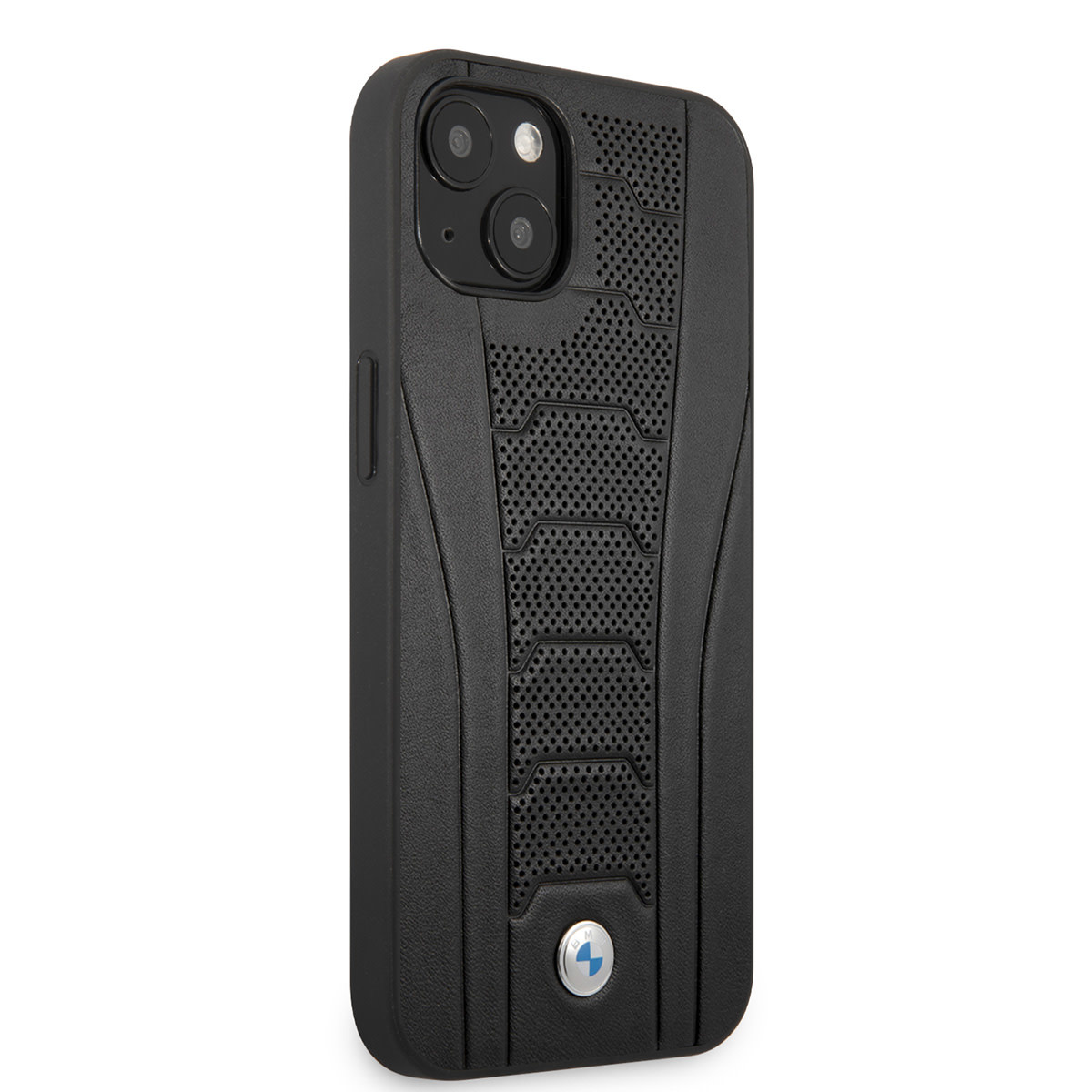 BMW BMW iPhone 13 Mini Hardcase Backcover hoesje - Perforated Deboss Lines - Zwart, foto 4 van 6