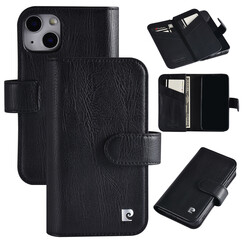 Pierre Cardin iPhone 13 Mini Book-Case hul Hülle - Kartenhalter für 6 Karten - Magnetverschluss - Schwarz