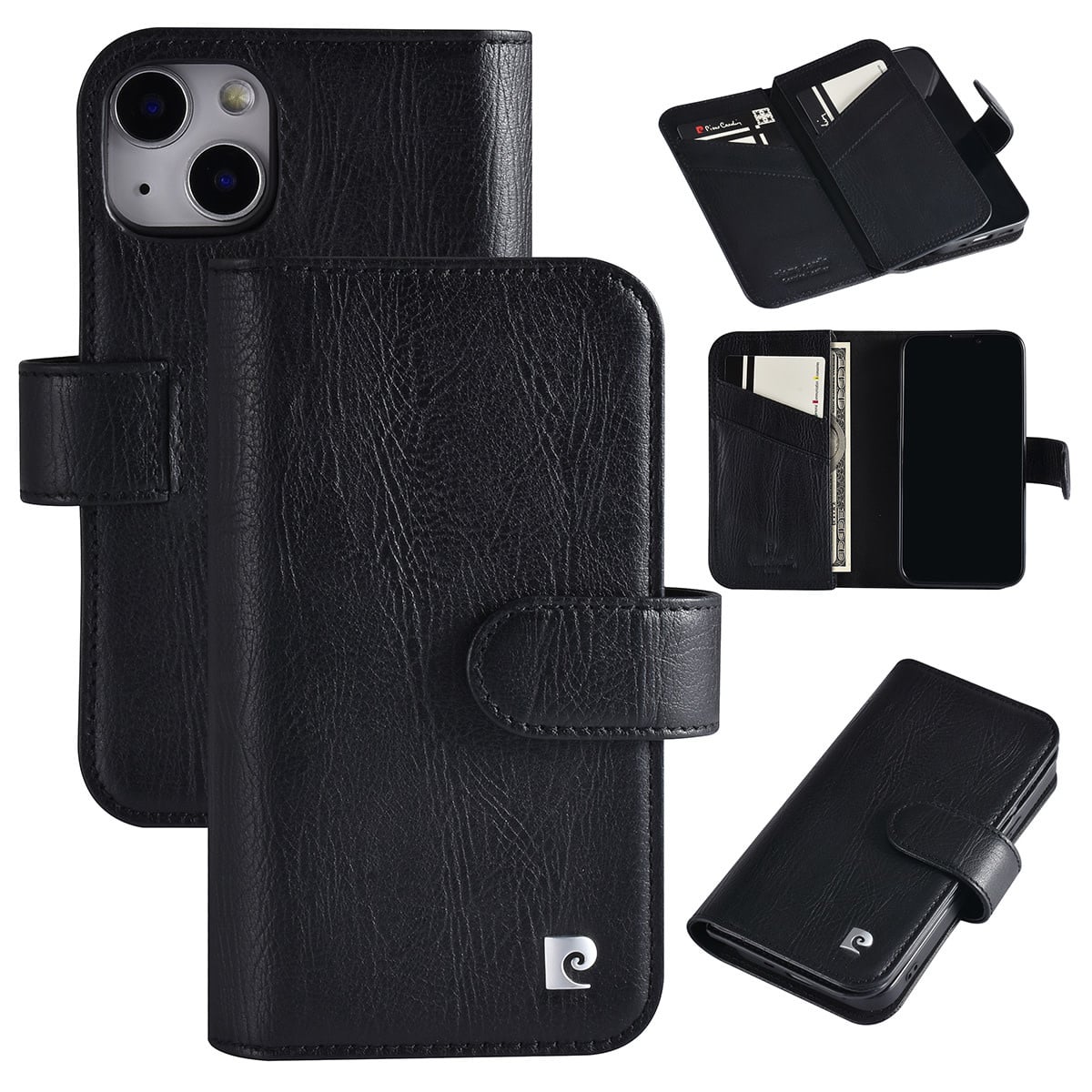 Pierre Cardin Pierre Cardin iPhone 13 Mini Book Case hoesje - Pasjeshouder voor 6 pasjes - Magneetsluiting - Zwart