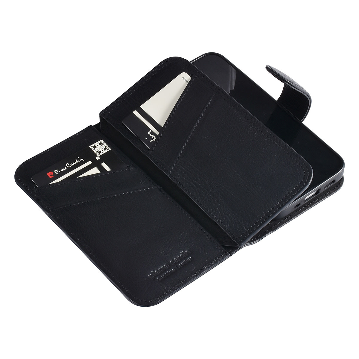 Pierre Cardin Pierre Cardin iPhone 13 Mini Book Case hoesje - Pasjeshouder voor 6 pasjes - Magneetsluiting - Zwart, foto 4 van 5
