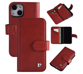 Pierre Cardin Pierre Cardin iPhone 13 Mini Book type case Backcover - Card holder for 6 cards - Magnetic closure - Red Pierre Cardin Pierre Cardin iPhone 13 Mini Book type case Backcover - Card holder for 6 cards - Magnetic closure - Red