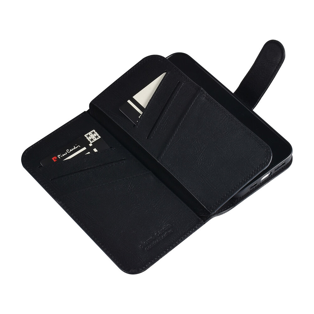 Pierre Cardin Pierre Cardin iPhone 13 & 14 Book type case - Card holder for 6 cards - Magnetic closure - Black Pierre Cardin Pierre Cardin iPhone 13 & 14 Book type case - Card holder for 6 cards - Magnetic closure - Black