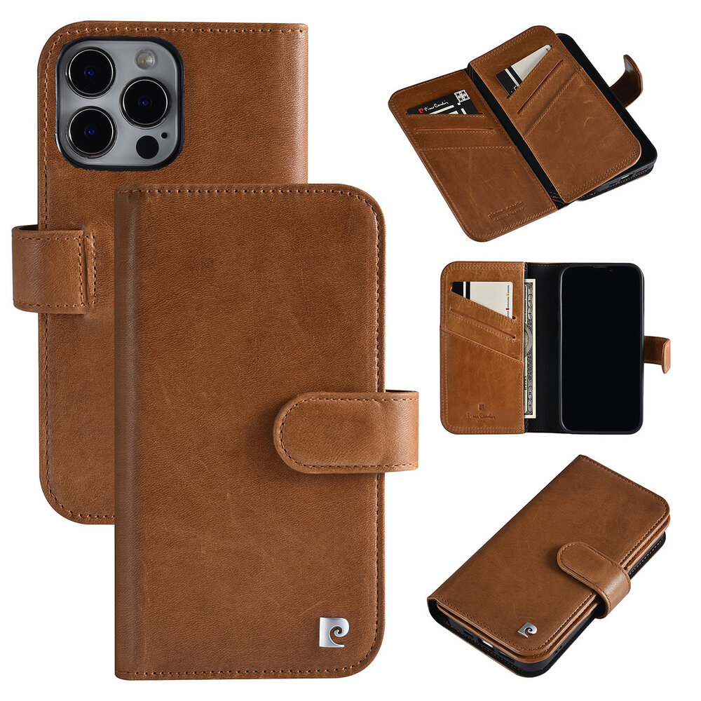 Pierre Cardin Pierre Cardin iPhone 13 Pro Book Case hoesje - Pasjeshouder voor 6 pasjes - Magneetsluiting - Bruin Pierre Cardin Pierre Cardin iPhone 13 Pro Book Case hoesje - Pasjeshouder voor 6 pasjes - Magneetsluiting - Bruin