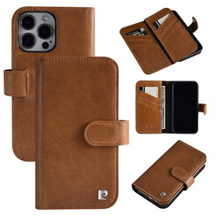 Pierre Cardin iPhone 13 Pro Book Case hoesje - Pasjeshouder voor 6 pasjes - Magneetsluiting - Bruin