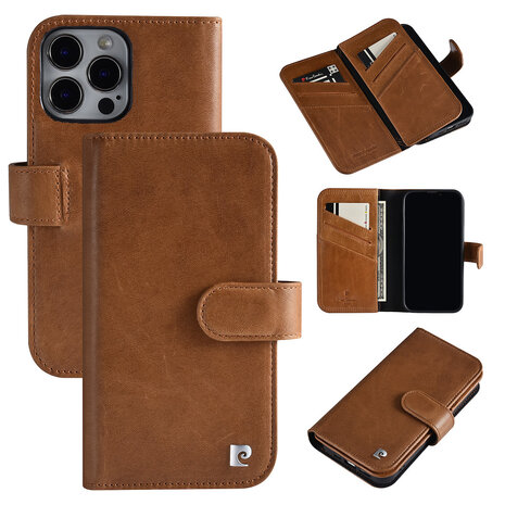 Pierre Cardin Pierre Cardin iPhone 13 Pro Book Case hoesje - Pasjeshouder voor 6 pasjes - Magneetsluiting - Bruin Pierre Cardin Pierre Cardin iPhone 13 Pro Book Case hoesje - Pasjeshouder voor 6 pasjes - Magneetsluiting - Bruin