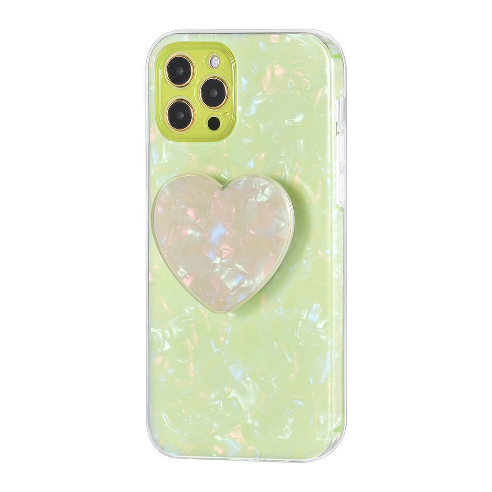 UNIQ Accessory UNIQ Accessory hoesje voor iPhone 12 - 12 Pro - TPU Backcover - Heartshaped Popsocket - Groen UNIQ Accessory UNIQ Accessory hoesje voor iPhone 12 - 12 Pro - TPU Backcover - Heartshaped Popsocket - Groen