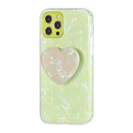 UNIQ Accessory UNIQ Accessory iPhone 12 - 12 Pro TPU Coque - Heartshaped Popsocket - Vert UNIQ Accessory UNIQ Accessory iPhone 12 - 12 Pro TPU Coque - Heartshaped Popsocket - Vert