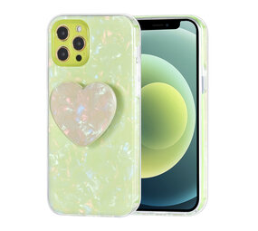 UNIQ Accessory UNIQ Accessory hoesje voor iPhone 12 - 12 Pro - TPU Backcover - Heartshaped Popsocket - Groen UNIQ Accessory UNIQ Accessory hoesje voor iPhone 12 - 12 Pro - TPU Backcover - Heartshaped Popsocket - Groen