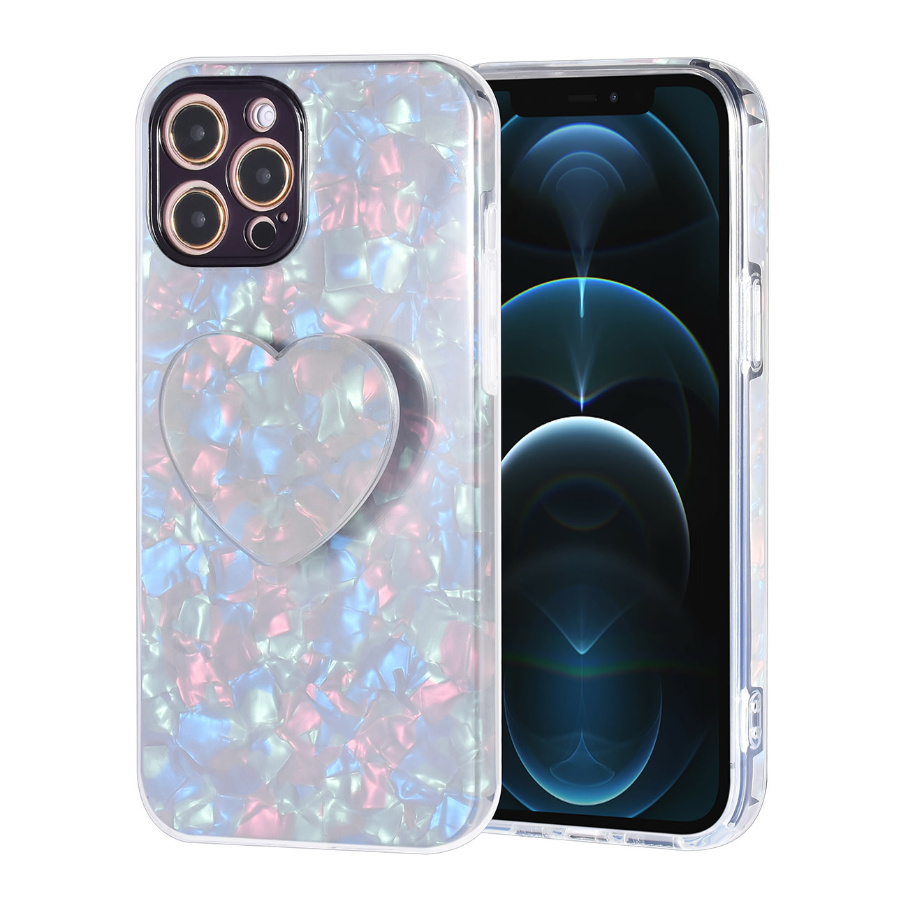 UNIQ Accessory UNIQ Accessory hoesje voor iPhone 12 Pro Max - TPU Backcover - Heartshaped Popsocket - Zwart
