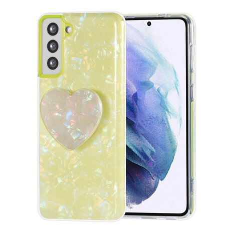 UNIQ Accessory UNIQ Accessory Back-Cover hul Galaxy S21 Plus - Silikonhülle TPU - Heartshaped Popsocket - Grün UNIQ Accessory UNIQ Accessory Back-Cover hul Galaxy S21 Plus - Silikonhülle TPU - Heartshaped Popsocket - Grün