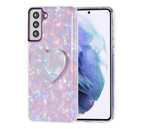 UNIQ Accessory UNIQ Accessory hoesje voor Samsung Galaxy S21 Plus - TPU Backcover - Heartshaped Popsocket - Paars UNIQ Accessory UNIQ Accessory hoesje voor Samsung Galaxy S21 Plus - TPU Backcover - Heartshaped Popsocket - Paars