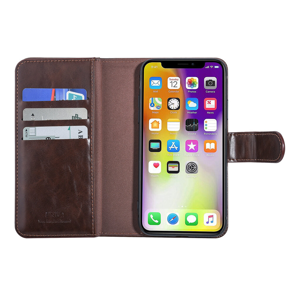 UNIQ Accessory UNIQ Accessory Apple iPhone 11 Pro Dark Brown Soft Touch Book type case UNIQ Accessory UNIQ Accessory Apple iPhone 11 Pro Dark Brown Soft Touch Book type case