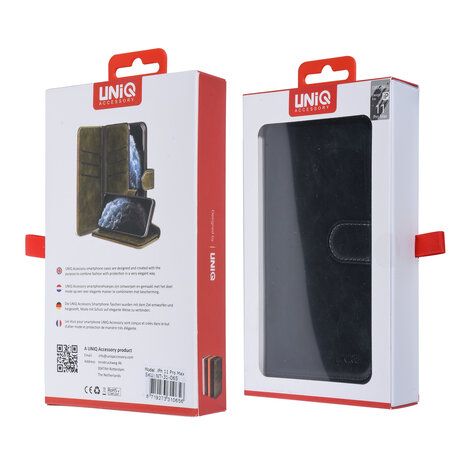 UNIQ Accessory UNIQ Accessory iPhone 11 Pro Max Schwarz Sanfte Berührung Book-Case hul UNIQ Accessory UNIQ Accessory iPhone 11 Pro Max Schwarz Sanfte Berührung Book-Case hul