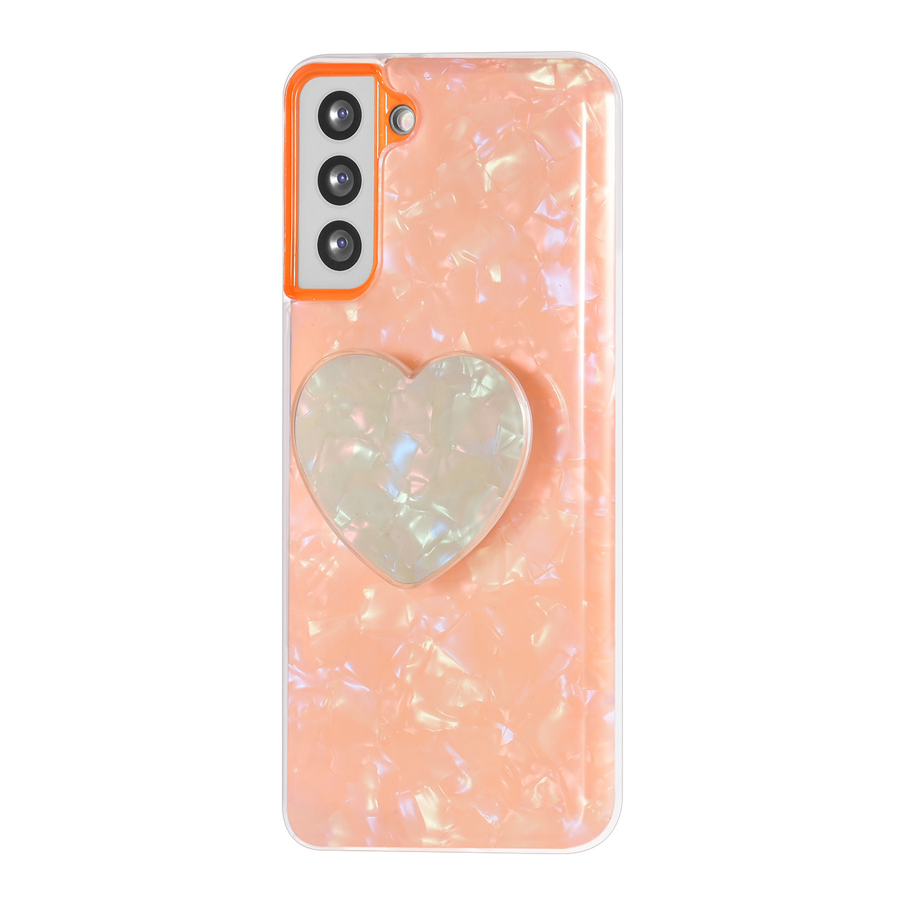 UNIQ Accessory UNIQ Accessory hoesje voor Samsung Galaxy S21 Plus - TPU Backcover - Heartshaped Popsocket - Oranje, foto 3 van 4