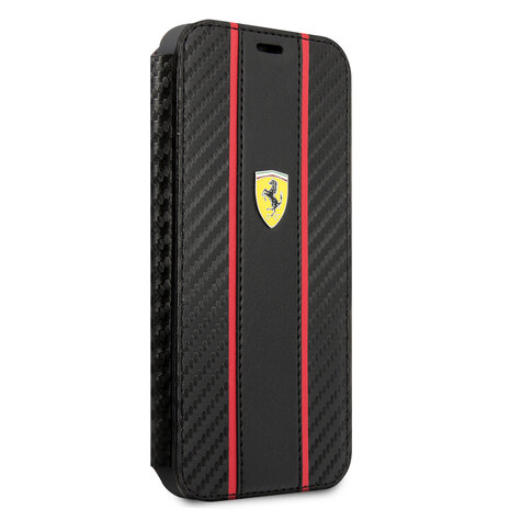 Ferrari Ferrari iPhone 13 Mini Book type case - Smooth Tire Stripe - Black Ferrari Ferrari iPhone 13 Mini Book type case - Smooth Tire Stripe - Black