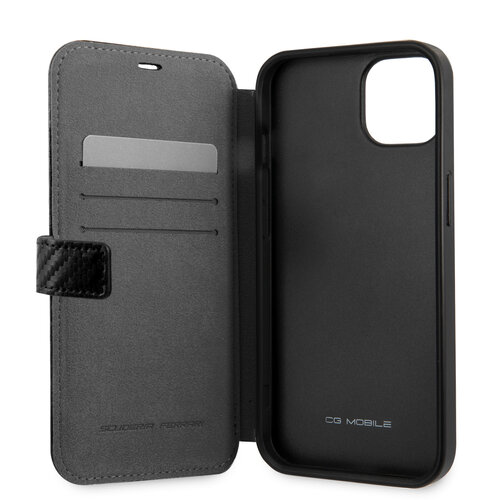 Ferrari Ferrari iPhone 13 Mini Book-Case hul - Smooth Tire Stripe - Schwarz