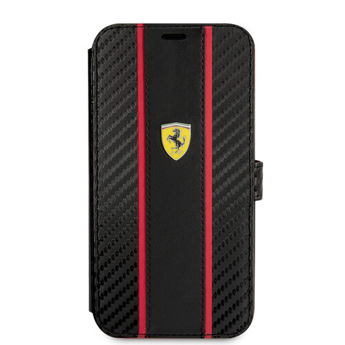 Ferrari Ferrari iPhone 13 Mini Book-Case hul - Smooth Tire Stripe - Schwarz