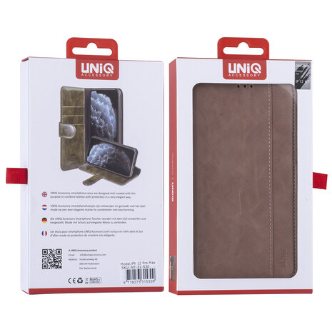 UNIQ Accessory Apple iPhone 12 Pro Max Rose Book type housse - Faux cuir UNIQ Accessory Apple iPhone 12 Pro Max Rose Book type housse - Faux cuir