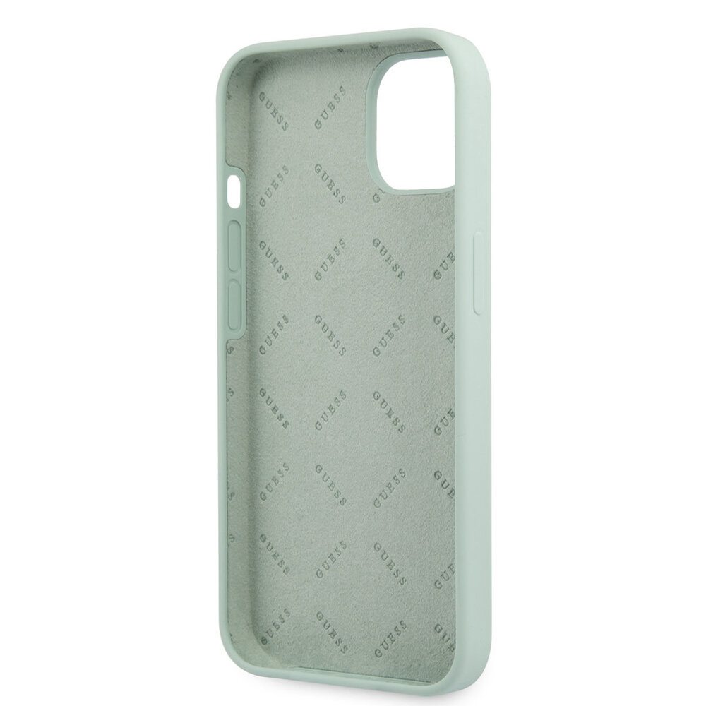 Guess Guess iPhone 13 Mini Coque arrière rigide - White 4G Logo - Menthe verte Guess Guess iPhone 13 Mini Coque arrière rigide - White 4G Logo - Menthe verte
