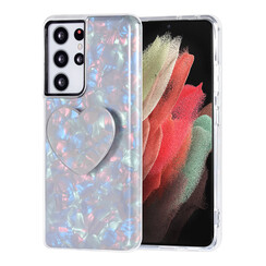UNIQ Accessory backcover for Samsung Galaxy S21 Plus - TPU Backcover - Heartshaped Popsocket - Black