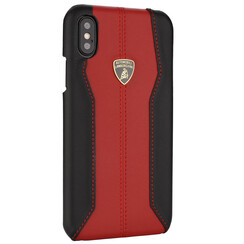 Apple iPhone X-Xs D1 Serie Rood Lamborghini backcover hoesje - Genuine Leather - Echt leer