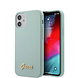Guess Guess Apple iPhone 12 Mini Blauw Backcover hoesje - Metal Logo Guess Guess Apple iPhone 12 Mini Blauw Backcover hoesje - Metal Logo