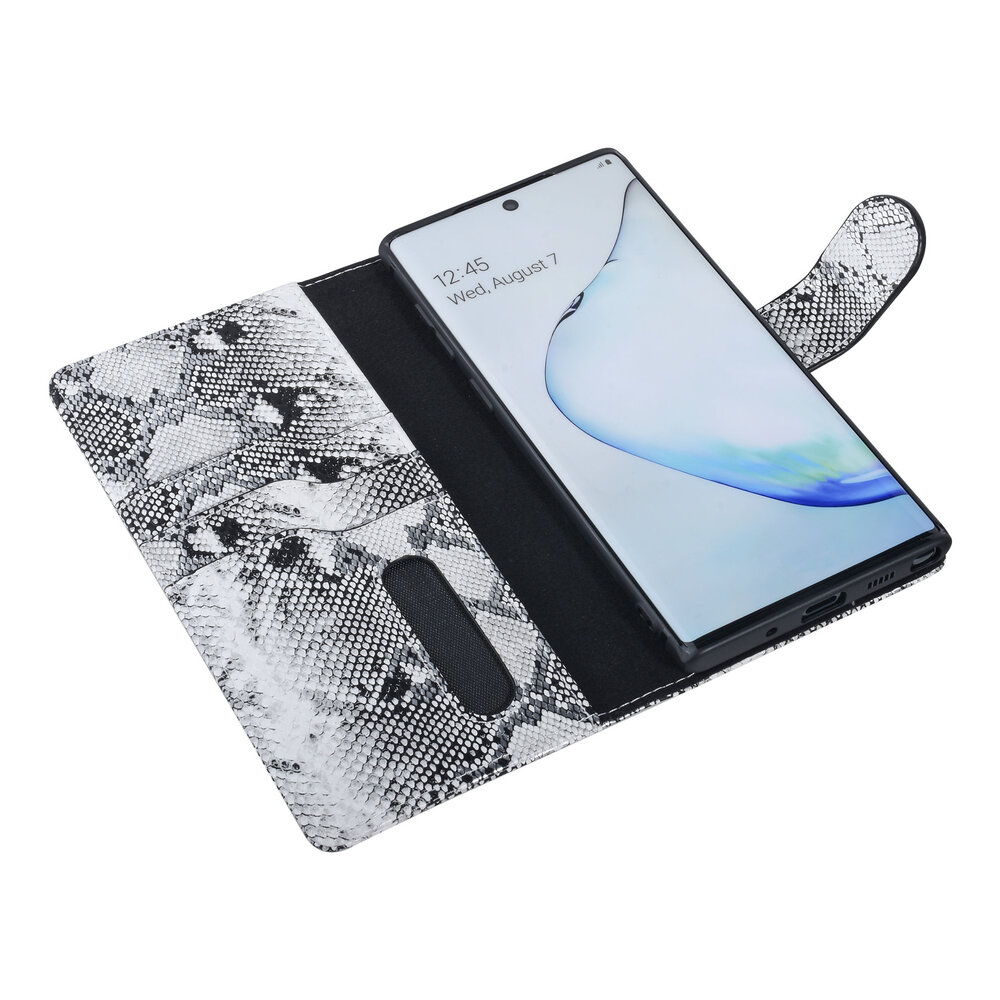 UNIQ Accessory UNIQ Accessory Zwart en Wit Slangenleer hoesje voor Galaxy Note 10 - Book Case(N970F) UNIQ Accessory UNIQ Accessory Zwart en Wit Slangenleer hoesje voor Galaxy Note 10 - Book Case(N970F)