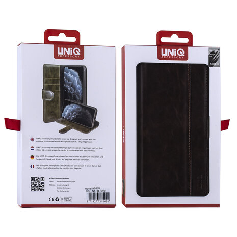 UNIQ Accessory Samsung Galaxy Note 20 Marron foncé Book type housse - Faux cuir UNIQ Accessory Samsung Galaxy Note 20 Marron foncé Book type housse - Faux cuir