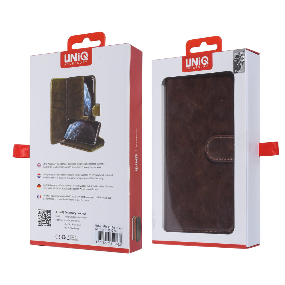UNIQ Accessory UNIQ Accessory iPhone 11 Pro Max Marron Doux au toucher Book type housse UNIQ Accessory UNIQ Accessory iPhone 11 Pro Max Marron Doux au toucher Book type housse
