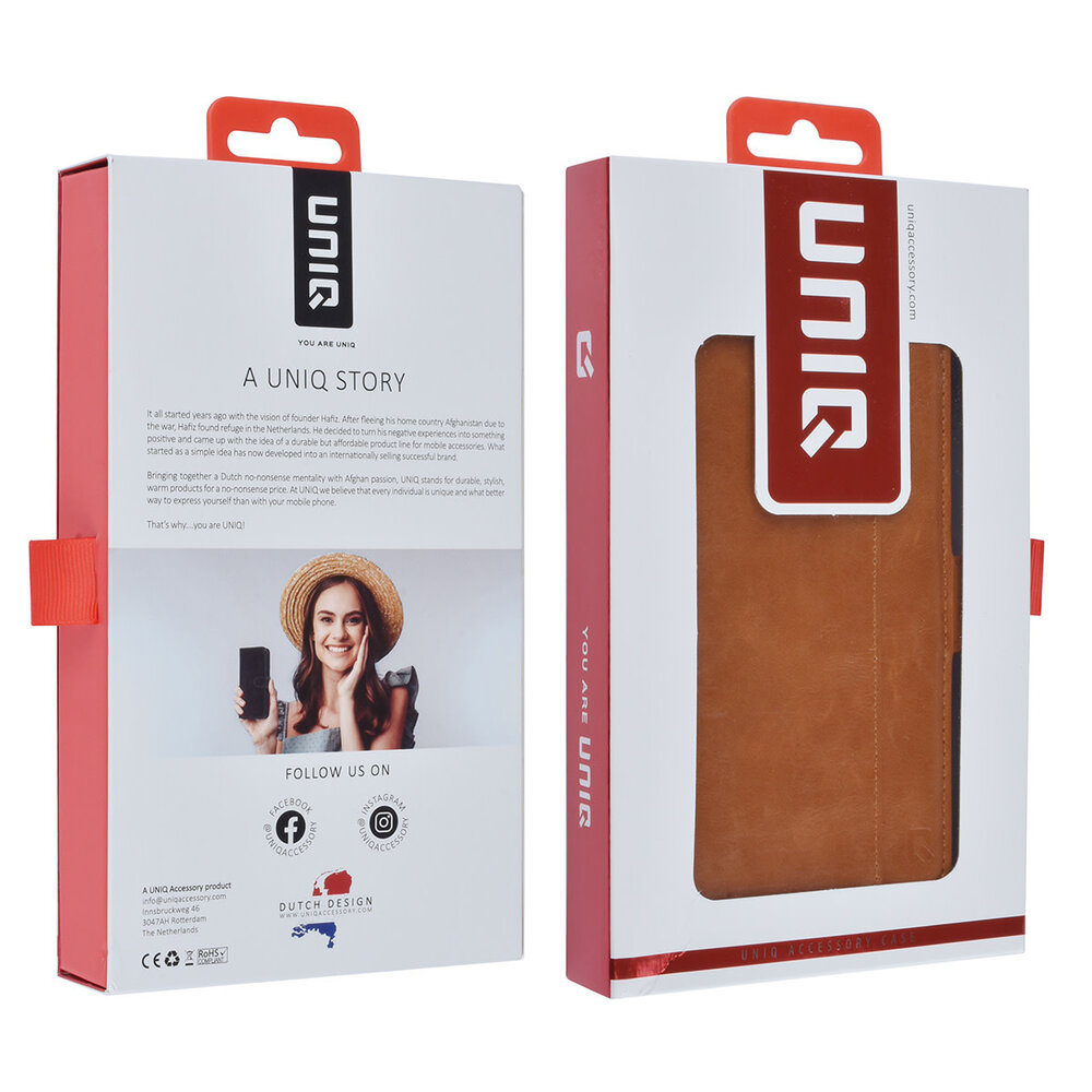 UNIQ Accessory UNIQ Accessory Samsung Galaxy S22 Book type case - Card holder for 3 cards - Magnetic closure - Brown UNIQ Accessory UNIQ Accessory Samsung Galaxy S22 Book type case - Card holder for 3 cards - Magnetic closure - Brown