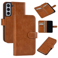 UNIQ Accessory Samsung Galaxy S22 Book type case - Card holder for 9 cards - Magnetic closure - Brown