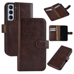UNIQ Accessory Samsung Galaxy S22 Book-Case hul - Kartenhalter für 9 Karten - Magnetverschluss - Dunkelbraun