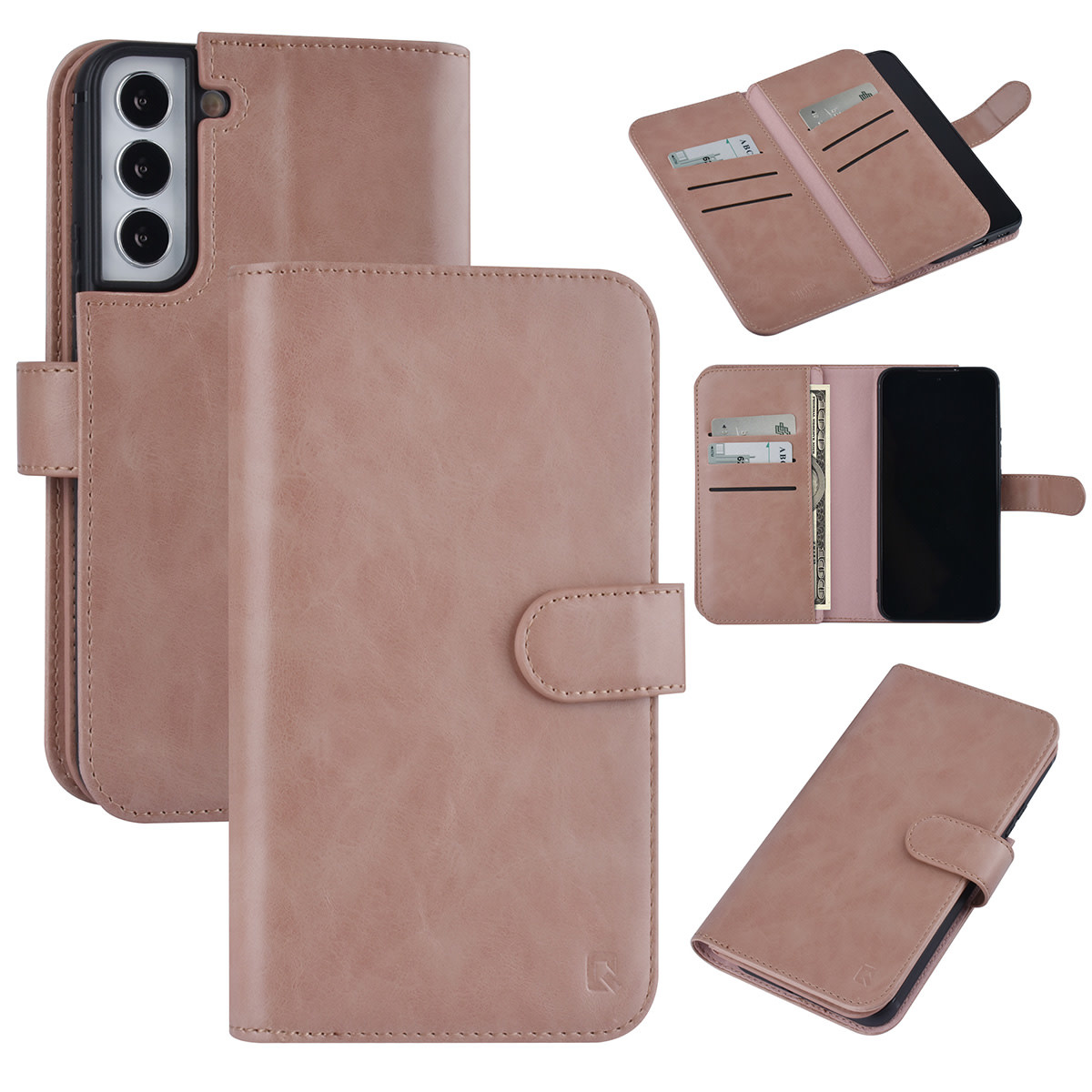 UNIQ Accessory UNIQ Accessory Samsung Galaxy S22 Plus Book Case hoesje - Pasjeshouder voor 9 pasjes - Magneetsluiting - Rose Gold