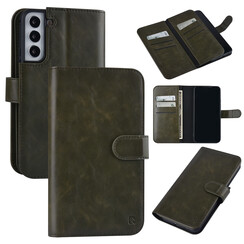 UNIQ Accessory Samsung Galaxy S22 Plus Book Case hoesje - Pasjeshouder voor 9 pasjes - Magneetsluiting - DonkerGroen