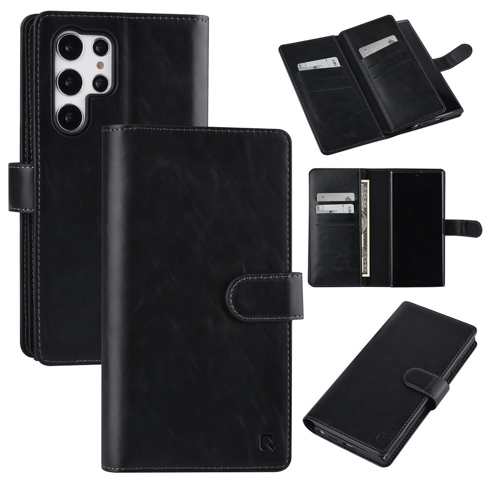 UNIQ Accessory UNIQ Accessory Samsung Galaxy S22 Ultra Book type case - Card holder for 9 cards - Magnetic closure - Black UNIQ Accessory UNIQ Accessory Samsung Galaxy S22 Ultra Book type case - Card holder for 9 cards - Magnetic closure - Black